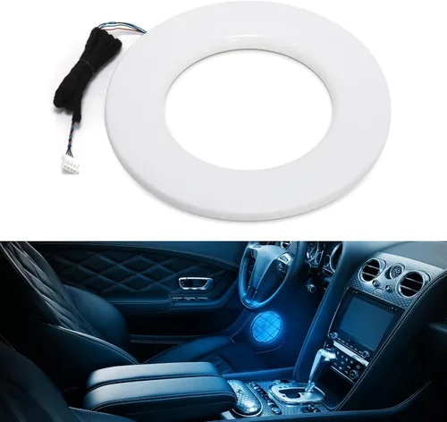 Vista 16 de Tira de luz LED acrílica para interior de automóvil con aplicación inalámbrica, kits de iluminación ambiental RGB Dreamcolor 5 en 1, 16 millones