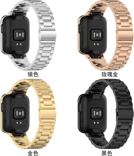 Vista 2 de Senter Correa de repuesto de acero inoxidable con marco Meatl para reloj inteligente Redmi Watch 2 Lite
