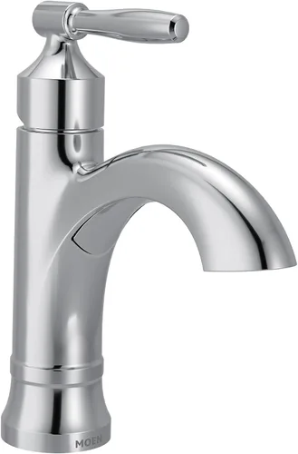 Vista 9 de Moen Halle 84970BL - Grifo de lavabo de baño de un solo orificio negro mate con placa opcional