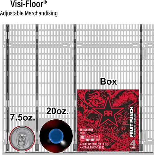 Vista 4 de Visi-Floor - Kit de sistema ajustable – Bóvedas frías y organizador de almacenamiento comercial para supermercados, tiendas de conveniencia