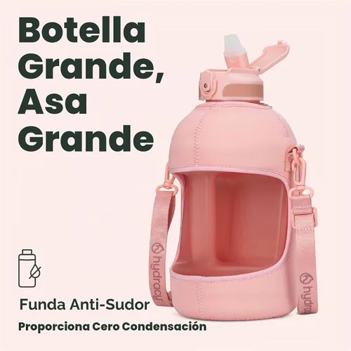 Vista 8 de Hydracy Botella de agua motivacional con marcador de tiempo y tapa con Oro Rosa