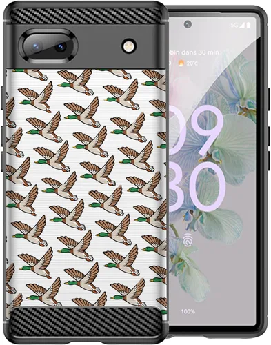 Vista 12 de CasesOnDeck - Funda de TPU negra compatible con Google Pixel 6A (2022) / Pixel 6A, delgada, minimalista, flexible, texturizada, formas abstractas