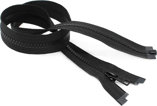 Vista 2 de Ski & Sport Vislon Zipper ~ YKK #5 Plástico moldeado ~ Separación - Negro (1 cremallera/paquete) Fabricado en Estados Unidos (8 pulgadas)
