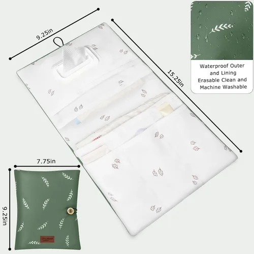 Vista 7 de Organizador de pañales para bebé, compacto y plegable, bolsas organizadoras de viaje para toallitas de pañales y pequeños artículos esenciales
