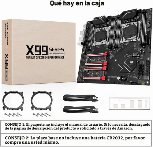 Vista 7 de X99 Placa base de doble CPU LGA 2011-3 Placa base de servidor para Intel i7 5ª/6ª generación Xeon E5 V3/V4 Series