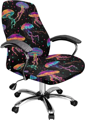 Vista 17 de Funda para silla de oficina de mármol morado, lavable, funda para silla de escritorio, fundas para silla de computadora para silla giratoria, silla