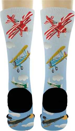 Vista 5 de ThisWear Regalos de piloto para mujeres y hombres, calcetines novedosos de aviación, regalos de aviación, calcetines novedosos para tripulación