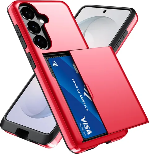 Vista 105 de Qinmay Funda compatible con iPhone 7 Plus/8 Plus con tarjetero, doble capa a prueba de golpes, funda protectora resistente con ranura oculta Negro