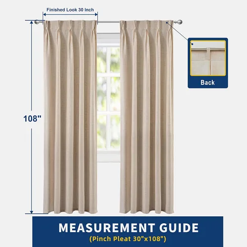 Vista 7 de DriftAway Cortinas plisadas de lino semitransparentes con textura de casa de campo sólidas y rústicas modernas para sala de estar y dormitorio, 2