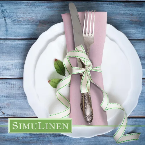 Vista 6 de SimuLinen Servilletas de Papel Desechables con Sensación de Lino Rosa Antiguo Rosa Empolvado – Servilletas de Cena de Boda Tipo Tela, Papel de Lujo