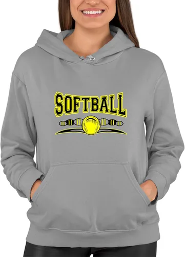 Vista 2 de Go All Out Sudadera con capucha para hombre y mujer con diseño fresco de softball