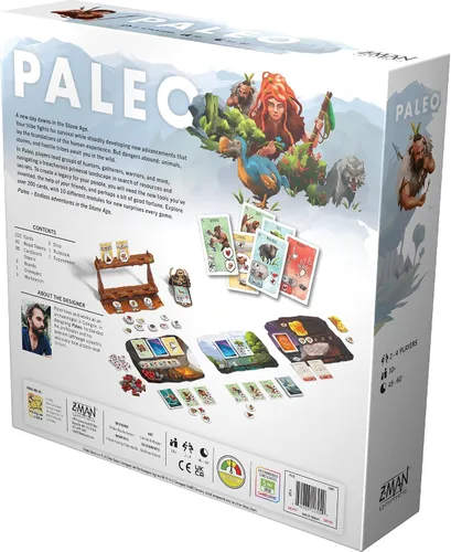 Vista 3 de Asmodee Juego de mesa Paleo: una aventura paleolítica cooperativa para entusiastas de la estrategia, diversión familiar cooperativa para niños