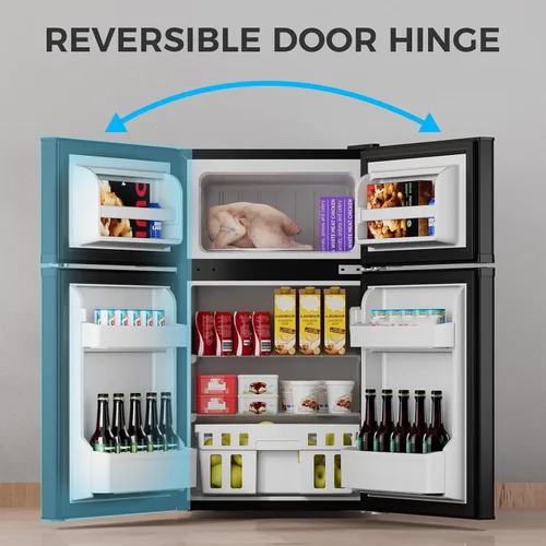 Vista 6 de COWSAR Refrigerador de 3.2 pies cúbicos con congelador, refrigerador compacto con 2 puertas