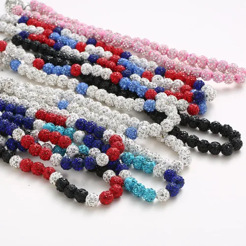 Vista 3 de Collar de béisbol – Collar de colección de hielo con cuentas de arcilla brillante con purpurina para hombres y niños, regalos geniales