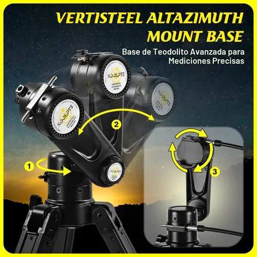 Vista 3 de Telescopio 90mm de apertura 900mm - Base de montaje AZ Vertisteel de alta precisión de ajuste, aumento 45-450x, control remoto inalámbrico