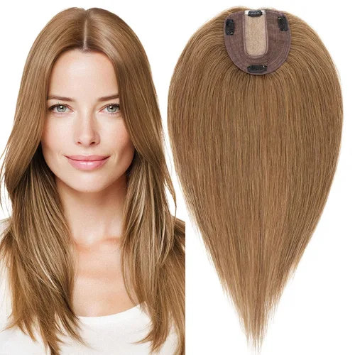 Vista 12 de MY-LADY Extensiones de cabello humano para mujeres, cabello real humano delgado, base de seda de 10 * 12 cm, con encaje, 130% de densidad, con clip