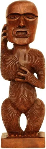 Vista 10 de G6 Collection Escultura de estatua tribal primitiva de madera extra grande de 24 pulgadas, hecha a mano, tótem de barra tiki, hecho a mano, regalo