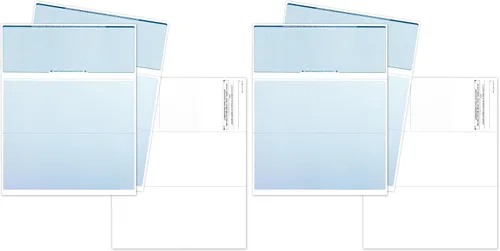 Vista 13 de Papel de cheques para computadora, 50 hojas, cheques comerciales en la parte superior y trozo en la parte inferior, características de seguridad e