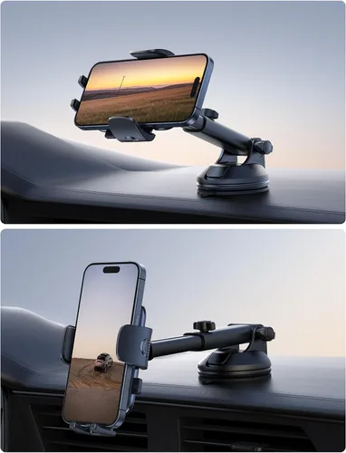 Vista 7 de Lamicall Soporte de teléfono para automóvil - [Ventosa de grado militar más fuerte] Soporte de teléfono con rotación de 360° para tu automóvil