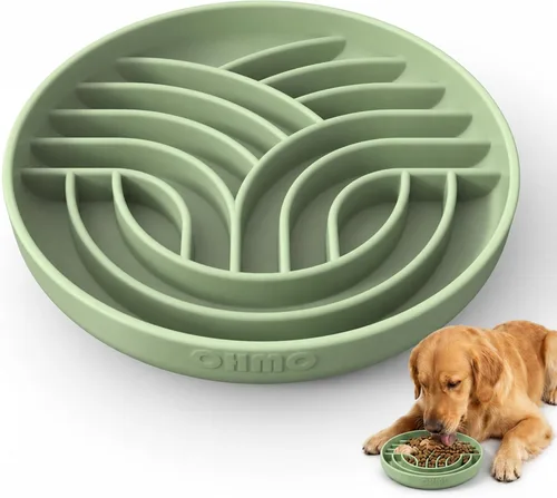 Vista 14 de OHMO Slow Feeder Dog Bowl, 5.9" Lick Mat for Dogs, Diamond, Camo Green verde (camo green)