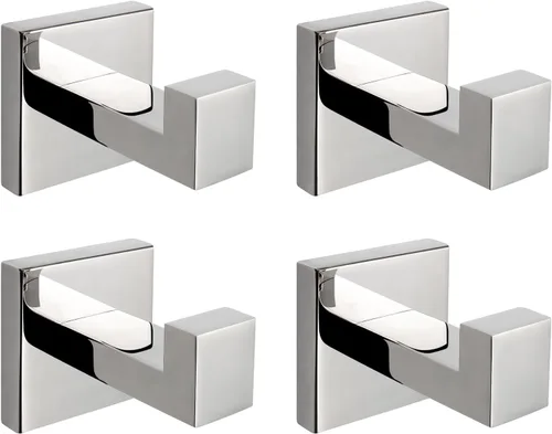 Vista 10 de NearMoon Ganchos cuadrados para toallas de baño -SUS304 de acero inoxidable para colgar batas, ganchos resistentes para baño, sala de estar, hotel
