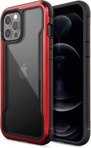 Vista 12 de Raptic Shield - Funda compatible con iPhone 12 Pro Max, protección contra golpes, marco de aluminio duradero, probada para caídas de 10 pies de Rojo