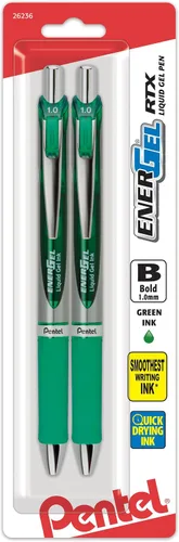 Vista 33 de Pentel EnerGel RTX - Bolígrafo de gel líquido retráctil, línea mediana, punta de metal, tinta de colores surtidos, paquete de 4 unidades (BL77BP4M)