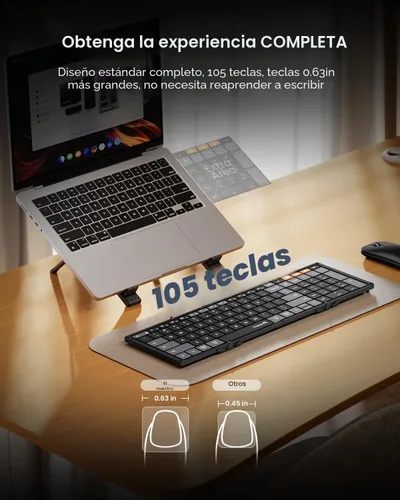 Vista 6 de ProtoArc XKM01 CaseUp Foldable Bluetooth Keyboard Mouse Combo