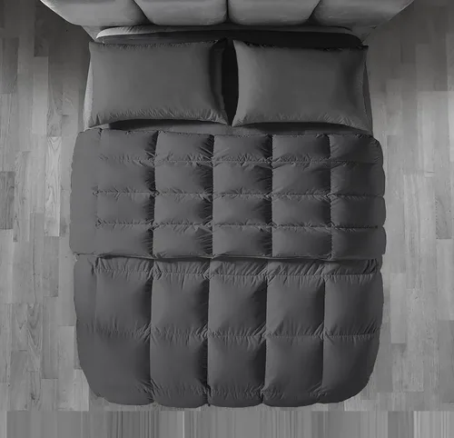 Vista 12 de PURE ECO 100% algodón egipcio con 600 hilos, 300 GSM, edredón de 3 piezas con 2 fundas de almohada para todas las estaciones, extra suave, lujoso