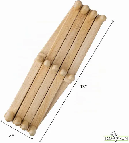 Vista 5 de Fox Run – Estante de pared extensible de madera de haya para tazas de café