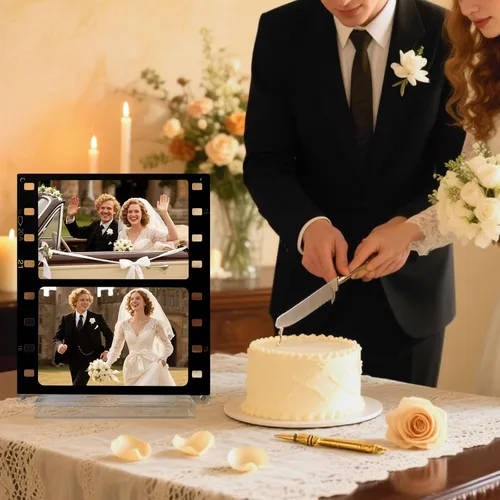 Vista 6 de SOMTO Marco de fotos acrílico magnético personalizado de 4 x 6 pulgadas, exhibición de fotos de escritorio, regalo de recuerdo para mejor amiga