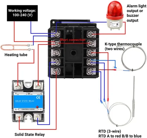 Vista 6 de Controlador de temperatura PID digital REX-C100 Regulador de temperatura del termostato 100-240 V Salida de relé 1500VAC, 14 bits