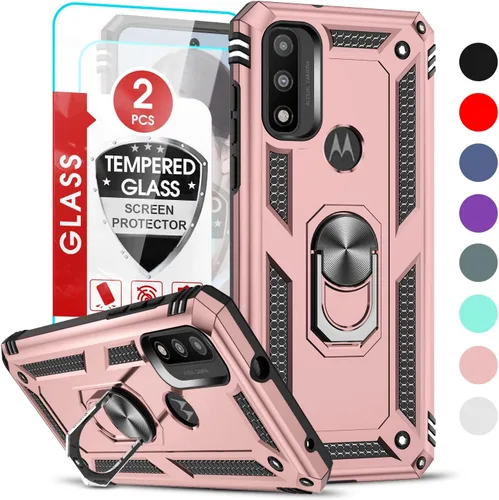 Vista 92 de LeYi Funda para Moto G Stylus 2022 4G (no compatible con 5G), funda para Moto G Stylus con 2 protectores de pantalla, funda protectora de grado Oro