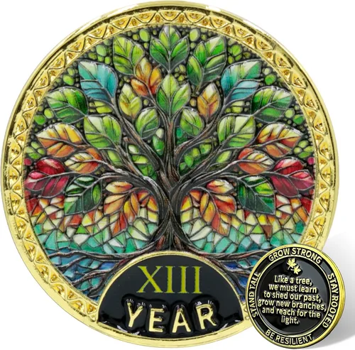 Vista 7 de Árbol de la resiliencia Conmemorativa Recuperación de Monedas Adicción a la Recuperación de Monedas NA AA Fichas y Medallones Moneda de desafío