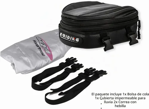 Vista 4 de Bolsa de cola para motocicleta E-riding, alforjas para motocicleta, mochila impermeable para asiento trasero, maleta de equipaje multifuncional