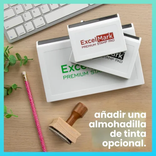 Vista 6 de ExcelMark Sello de logotipo personalizado, sello de goma de madera personalizado, carga tu propia imagen (1 x 1 pulgadas)