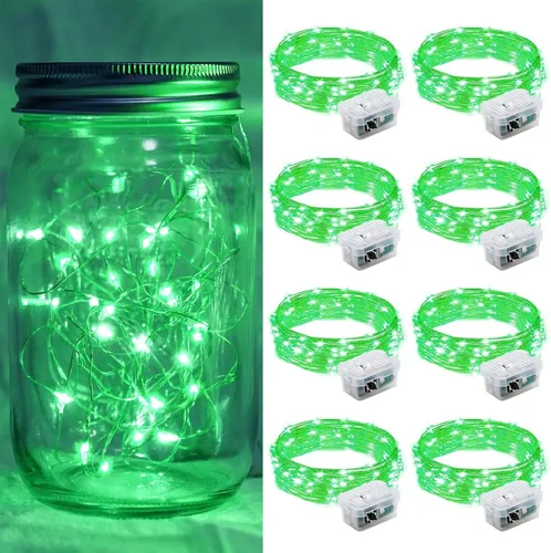 Vista 96 de Paquete de 6 luces de hadas a pilas con temporizador remoto, 8 modos de iluminación, 7 pies, 20 luces LED impermeables para Halloween, Navidad