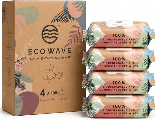 Vista 8 de Eco Wave - Toallitas de aseo para perros y gatos, sin perfume