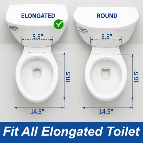 Vista 7 de Asiento de inodoro alargado WSSROGY con tapa de cierre suave, fácil de instalar, plástico, blanco, adecuado para inodoros alargados u ovalados