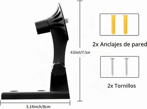 Vista 8 de Soporte de pared ajustable compatible con WYZE Cam Pan V3/V4/V2 1 soporte de pared negro