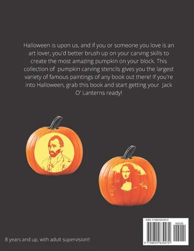 Vista 2 de Creative Pumpkin Carving Stencils 25 Famous Paintings by Munch, Van Gogh, Botticelli, da Vinci, for your Most Artistic Halloween Ever