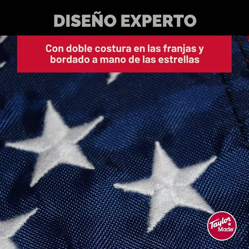 Vista 4 de Bandera de los Estados Unidos para barco bordada, de Taylor Made Products, con 50 estrellas