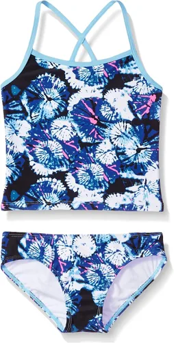 Vista 23 de Kanu Surf Niñas Melanie Beach Sport - Traje de baño tipo tankini de 2 piezas con UPF 50+ Alania Floral Aqua