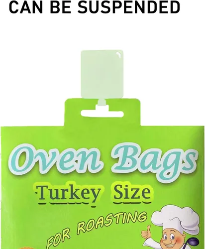 Vista 3 de 15 bolsas grandes para horno de pavo para cocinar, asar carne, seguras para pescado, verduras, 20 x 24 pulgadas (1 unidad)