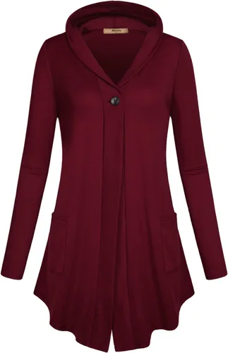Vista 2 de Miusey Sudadera con capucha para mujer, diseño contemporáneo con parte delantera abierta, talla M 2X