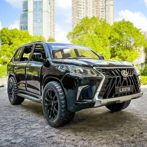 Vista 6 de BDTCTK 1/32 Compatible con Lexus LX570 Off-Road en SUV de lujo, auto de juguete de aleación de zinc con sonido y luz para regalo para niños y niñas