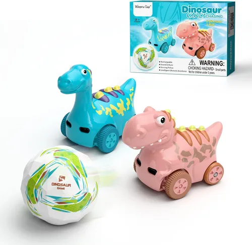 Vista 8 de Winyea Tag Coche de juguete interactivo de dinosaurio, auto electrónico de dinosaurio con pelota de seguimiento inteligente y control de gestos