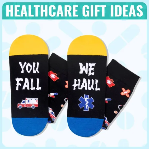 Vista 4 de Zmart EMT Doctor Gifts for Men - EMS Week Gifts, Paramedic Gift for Women, EMT Doctor Socks