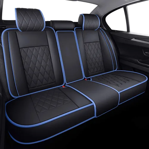 Vista 10 de 2 fundas de asiento delantero de capitán, impermeables, de piel, ajuste universal, color negro Compatible con Honda Civic CRV Toyota 4Runner