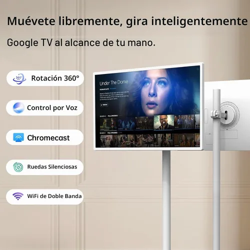 Vista 3 de HORION Google TV portátil de 32 pulgadas, 1080P FHD Rolling Smart TV